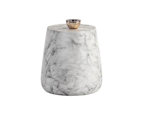Aries End Marble Look - White Table