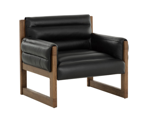 Ferguson Vintage Black Night Leather Lounge Chair
