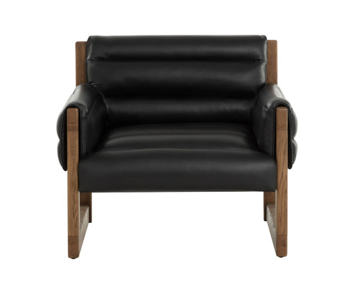 Ferguson Vintage Black Night Leather Lounge Chair