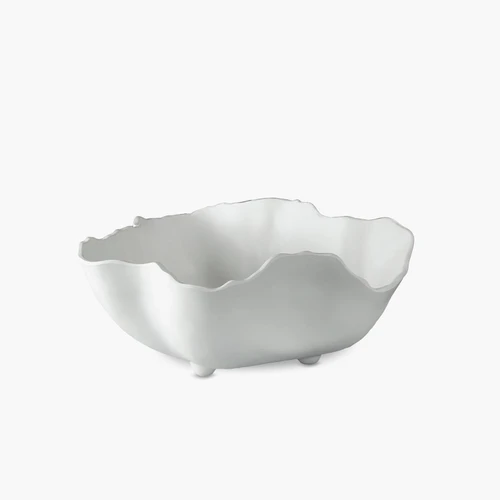 White Nube Large Freeform Serving Bowl | Bone & Brass
