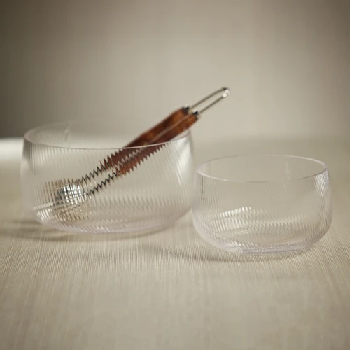Chatham 6.25" Rippled Glass Bowls, Set 2 - Bowl Detail | Bone & Brass