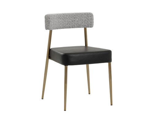 Ashwin Stackable Bravo Black / Helios Check Black Dining Chair