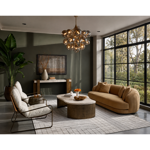 Valentina Kona Camel Velvety Sofa, view 2