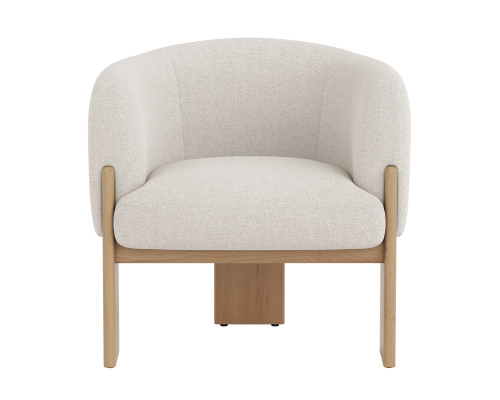 Trine Rustic Oak - Dove Cream Lounge Chair