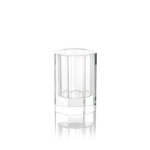 Edith Octagonal Crystal Glass Vase | Bone & Brass