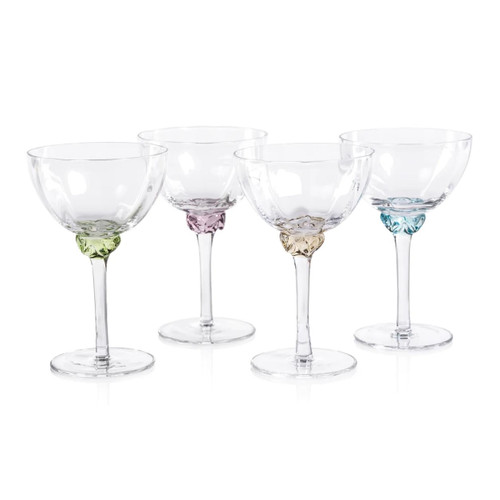 Colleen Jewel Stem Martini Cocktail Glasses, Set of 4 | Bone & Brass