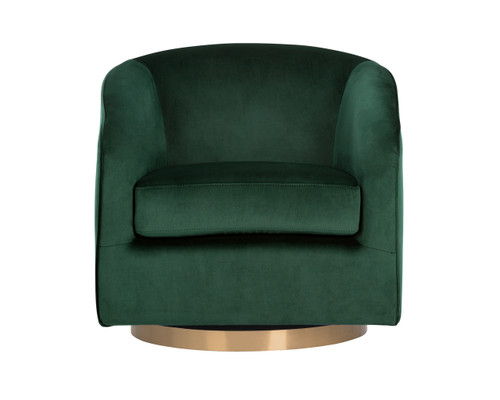 Hazel Swivel Gold - Deep Green Sky Lounge Chair