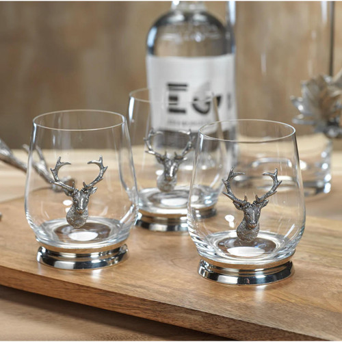 St. Anton Pewter Glass Tumblers, Set 4 - Tumbler Detail | Bone & Brass