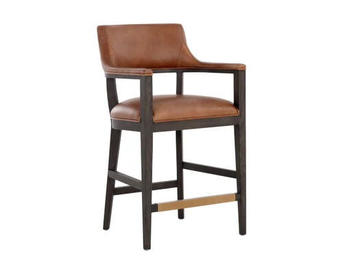 Brylea Brown - Shalimar Tobacco Leather Counter Stool