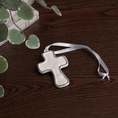 Encanto Athens Cross Ornament (Cream) - Detail View | Bone & Brass