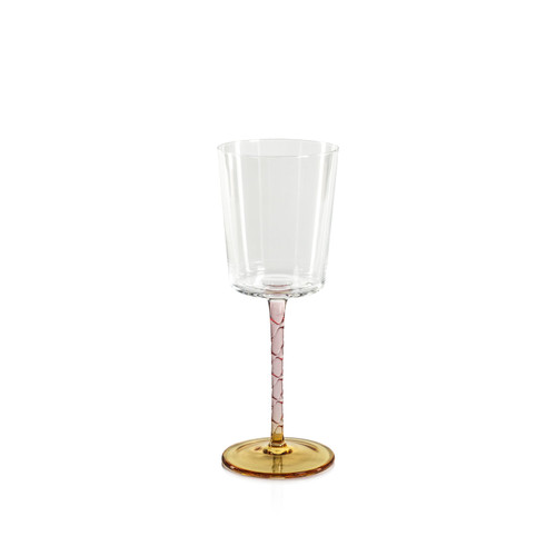 Sachi Amber & Pink White Wine Glasses, Set 6 | Bone & Brass
