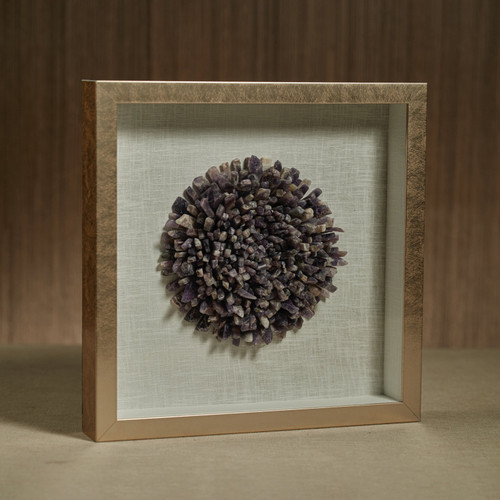 Crystaline Gold Framed Amethyst Crystal Wall Decor - Detail View | Bone & Brass