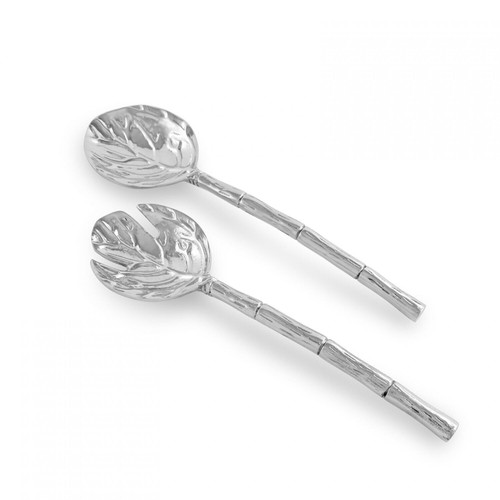 Garden Silver Lettuce Large Salad Servers | Bone & Brass