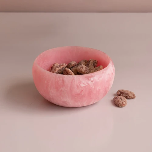 Resin Sorbet Mini Round Bowl Raspberry - Bowl Detail | Bone & Brass