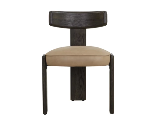 Horton Dark Brown - Sahara Sand Leather Dining Chair