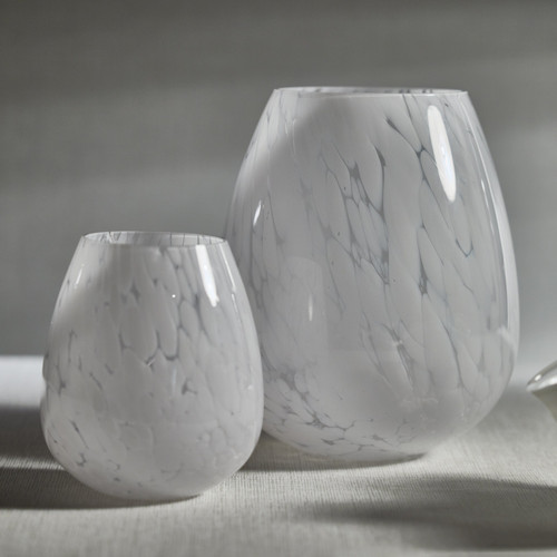Laval White Confetti Glass Vase, Small - Vase Detail | Bone & Brass