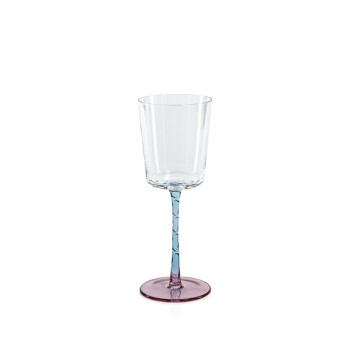 Sachi Pink & Blue White Wine Glasses, Set 6 | Bone & Brass