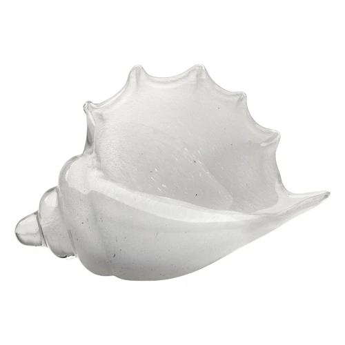 Triton Shell White Blown Glass | Bone & Brass