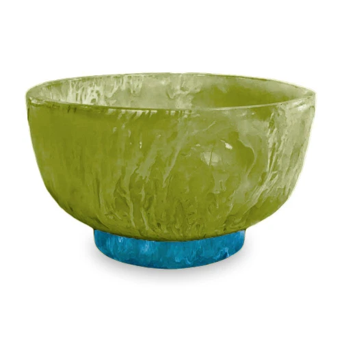 Resin Green & Turquoise Blue Dinnerl Bowl | Bone & Brass
