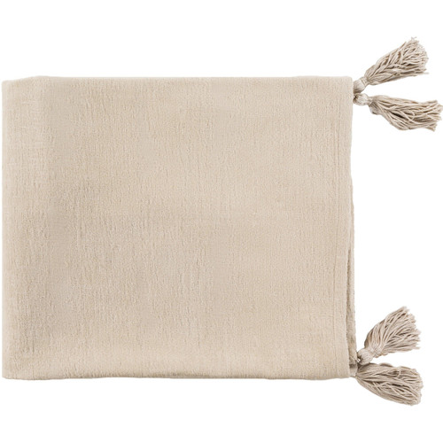 Copacetic Beige Chenille-Cotton Throw | Bone & Brass