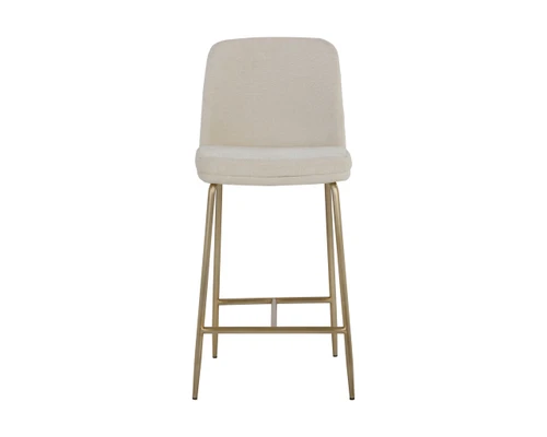 Zeke Antique Brass - Bergen Ivory Counter Stool