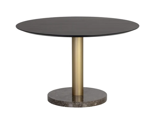 Monaco Gold - Grey Marble / Charcoal Grey - 48" Dining Table