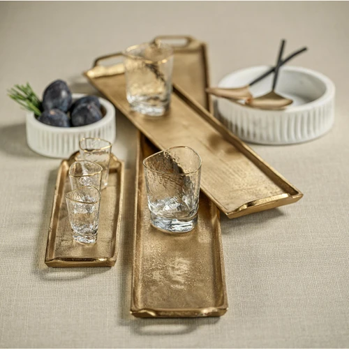 Kona Gold 14" Aluminum Trays, Set of 2 - Tray Detail | Bone & Brass