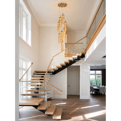 Addis Aged Brass Integrated LED Multi-Light Pendant