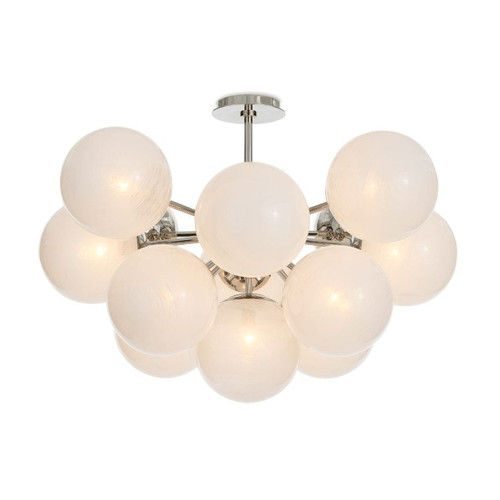 Shine Natural Brass Flush Mount with Swirl Glass