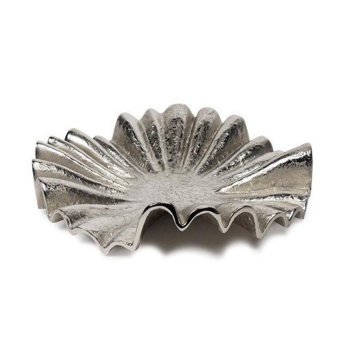 Soleil Patinated Nickel Ruffled Metal Plate