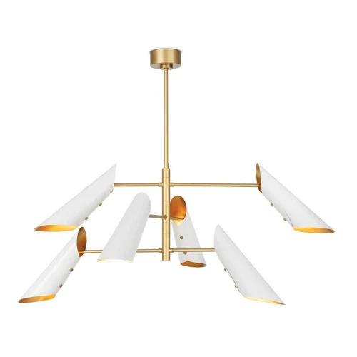 Vest White and Natural Brass Chandelier