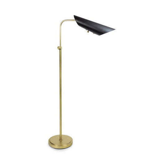 Vest Blackened Brass and Natural Brass Floor Lamp