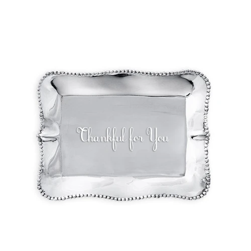 Silver "Thankful for You" Decorative Tray | Bone & Brass