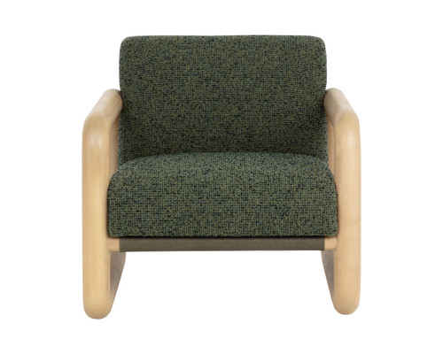 Nubo Noah Meadow / Ludlow Dark Olive Leather Lounge Chair