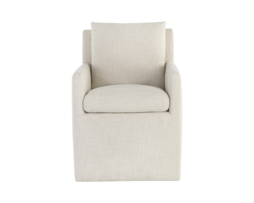 Glenrose Wheeled Dining Effie Linen Armchair