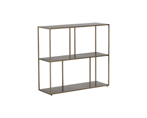 Eiffel Low Medium - Antique Brass Bookcase