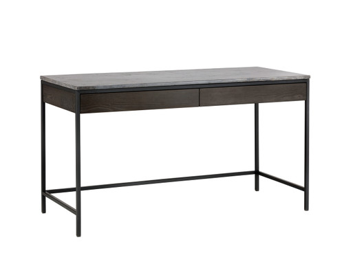 Stamos Black - Grey Marble / Charcoal Grey Desk