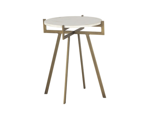 Anak End White Marble Table