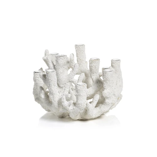 Callie Coral Polyresin Candle Holder | Bone & Brass
