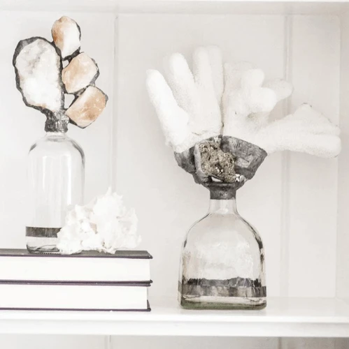 Coral Pyrite Decorative Bottle - Bottle Detail | Bone & Brass