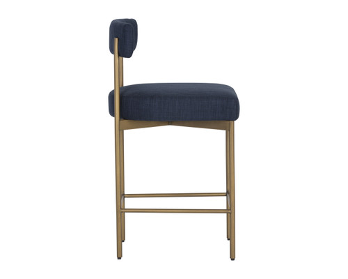 Seneca Antique Brass - Arena Navy Counter Stool
