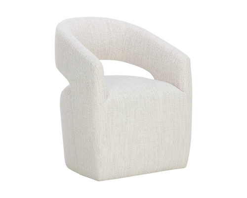 Lloret Wheeled Dining Merino Pearl Armchair