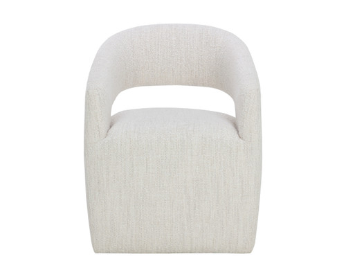 Lloret Wheeled Dining Merino Pearl Armchair