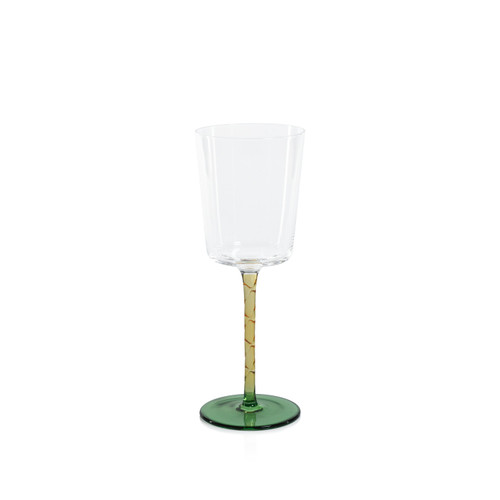 Sachi Amber & Green White Wine Glasses, Set 6 | Bone & Brass