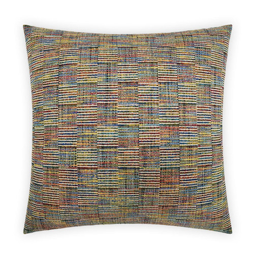Up Cycle Multi-Colored Throw Pillow, 24" square, with a textured, horizontal striped design.
