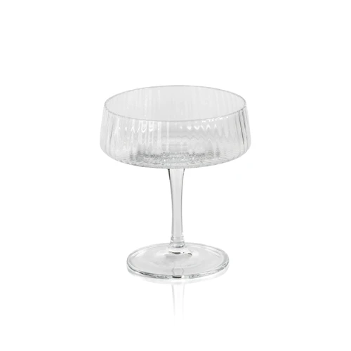 Benji Ribbed Fluted Textured Martini Glasses, Set 4 | Bone & Brass