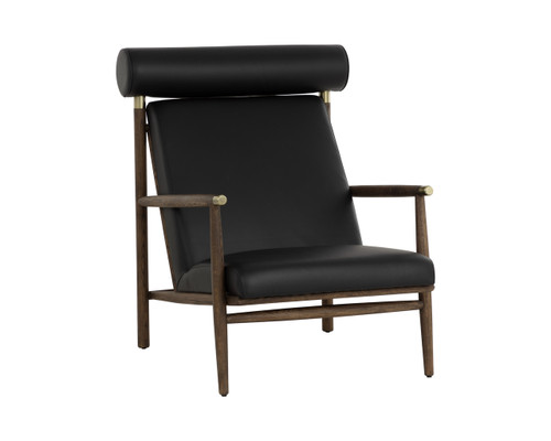 Biko Black Leather Lounge Chair