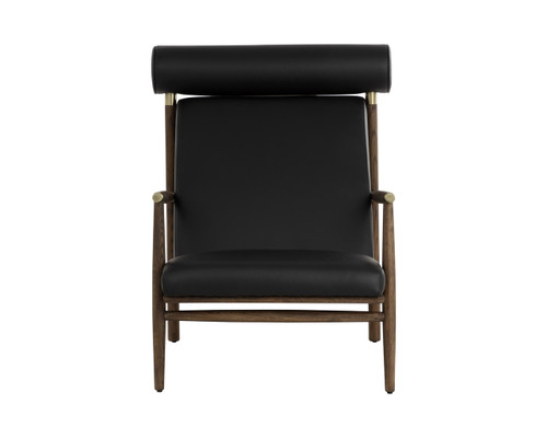 Biko Black Leather Lounge Chair