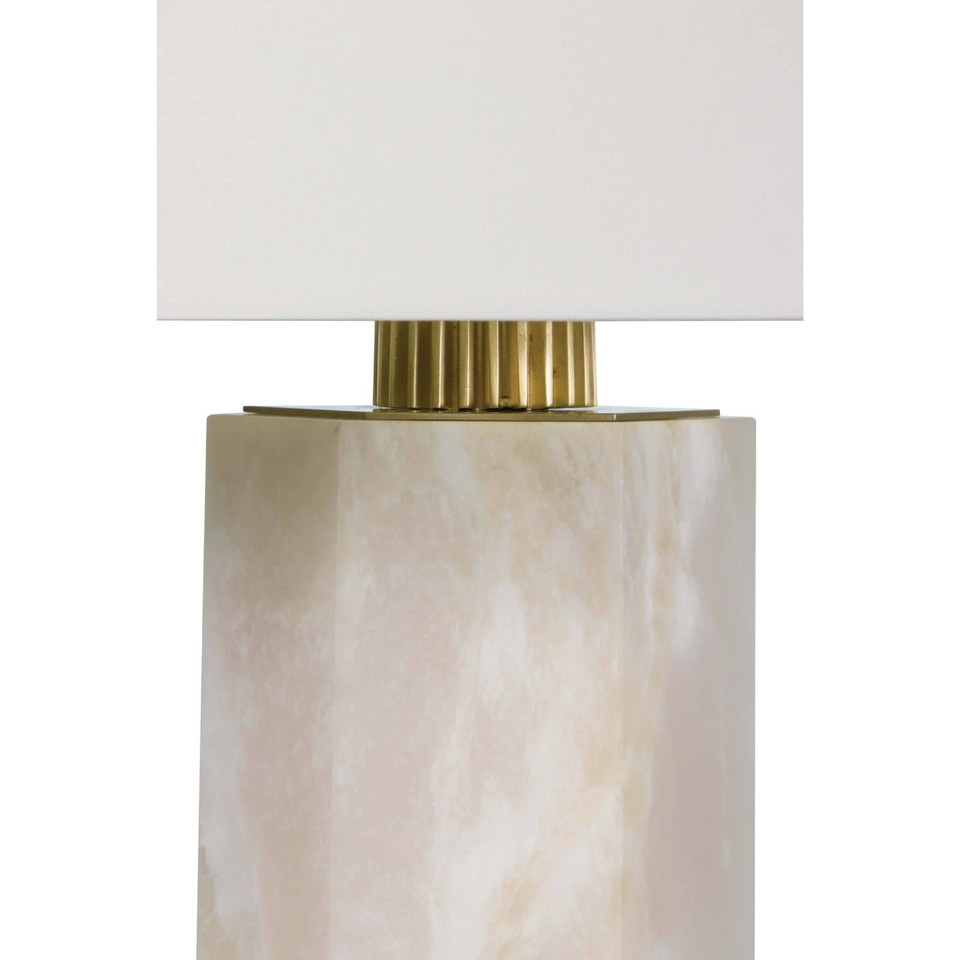 Gear Alabaster Table Lamp - Lamp Base Detail | Bone & Brass