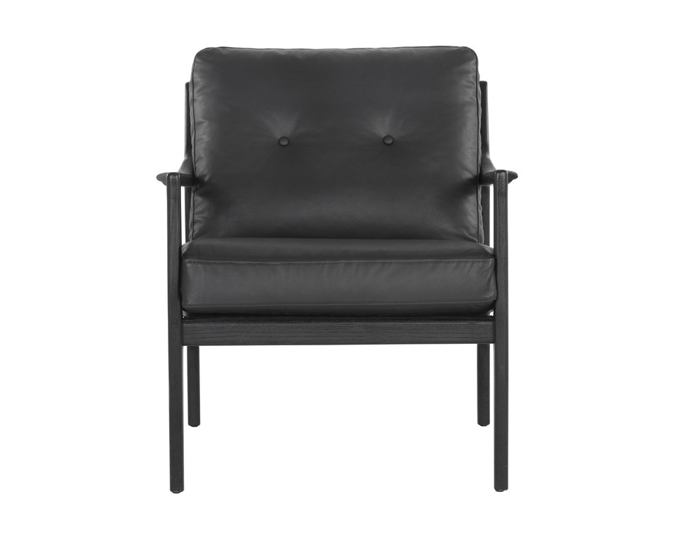 Gilmore Black - Black Leather Lounge Chair